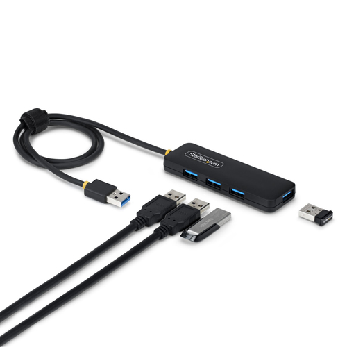 4-PORT USB-A HUB, 5GBPS, BUS POWERED, USB-A TO 4X USB-A MINI HUB, EXTRA LONG 2FT