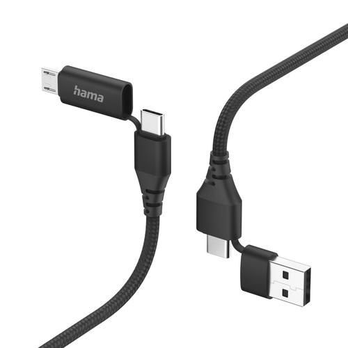Hama 00201537 USB кабель USB 2.0 1,5 m USB A/USB C USB C/Micro-USB B 0,48 Gbit/s Черный