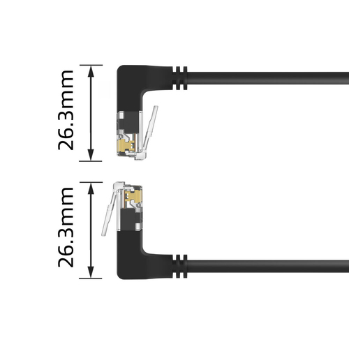 CAT6A UFTP SL U/D-ANG BK 1.00M. 1 stk, afbeelding 2