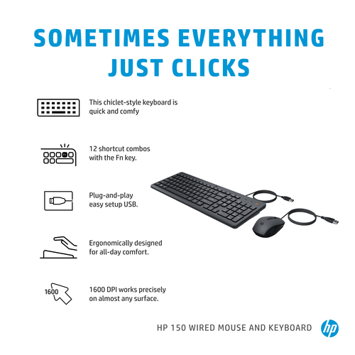 HP 150 Wired Mouse and Keyboard Combination – image 8
