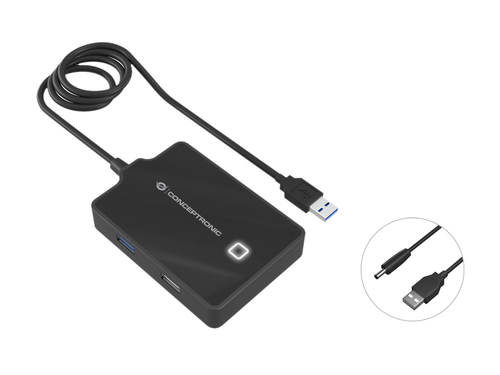 Conceptronic HUBBIES10B док-станция для ноутбука USB 3.2 Gen 1 (3.1 Gen 1) Type-A Черный
