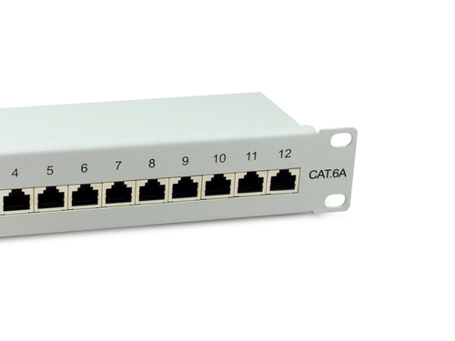 Equip Patchpanel 12x RJ45 Cat6A 10" FTP 1HE Premium helder grijs, afbeelding 5