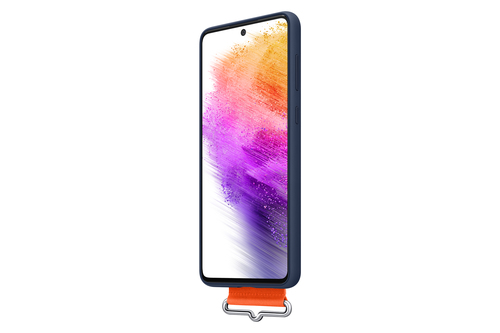 Samsung Galaxy A73 5G Silicone Cover with Strap Navy – image 4