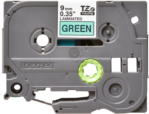 Original Brother P-Touch TZE721 9mm Gloss Tape - Black on Green - image 2