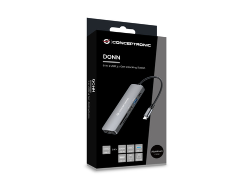 Conceptronic DONN11G notebook dock & poortreplicator Bedraad USB 3.2 Gen 1 (3.1 Gen 1) Type-C Grijs, afbeelding 7