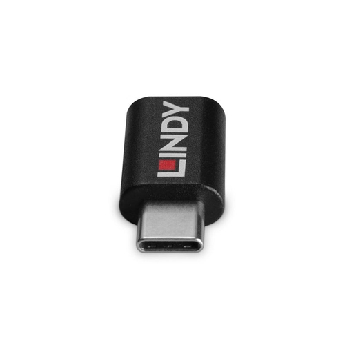 Lindy 71265 tussenstuk voor kabels USB Type C Datablocker Zwart, afbeelding 4