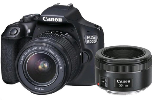 Canon 1300D + 18-55mm IS II + 50mm STM