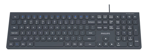 Philips 3000 series SPK6327K/93 keyboard Universal USB QWERTY English Blue, Grey