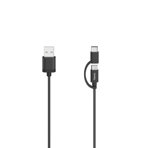 Hama 00200616 USB кабель USB 2.0 0,75 m USB A USB C/Micro-USB A 0,48 Gbit/s Черный