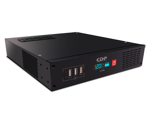 CDP Li708 700VA/350W UPS 8 Outlets, 1 U Rack mount, 3 USB-A, 1 USB-C, LCD Display, Compact lithium based UPS 120 Vac – image 1