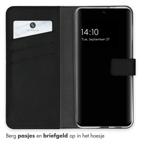 Selencia Echt Lederen Bookcase Samsung Galaxy A32 (5G) - Zwart, afbeelding 3
