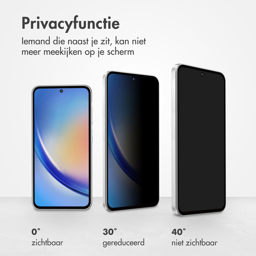 Accezz Gehard Glas Privacy Screenprotector Samsung Galaxy A35 / A55 - Transparant, afbeelding 3