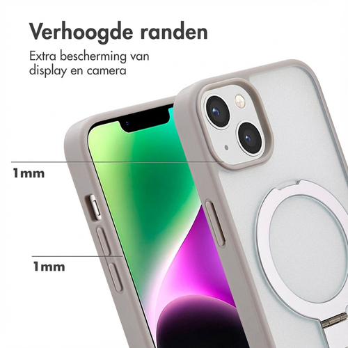 Accezz Ring Stand Backcover met MagSafe iPhone 14 - Grey, afbeelding 6
