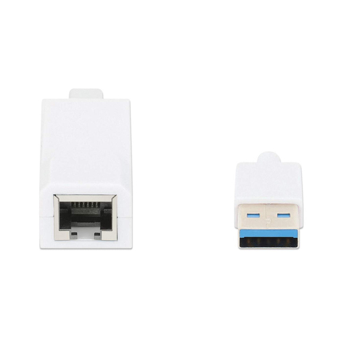 Manhattan Adaptador de red Gigabit USB-A, 10/100/1000 Mbps, 5 Gbps (USB 3.2 Gen1 / USB 3.0), Ethernet RJ45, blanco, 3 años de garantía, equivalente a USB31000SW imagen 4