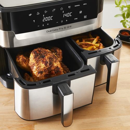 Tefal EY905D Easy Fry & Grill Dual Airfryer Grijs, afbeelding 9