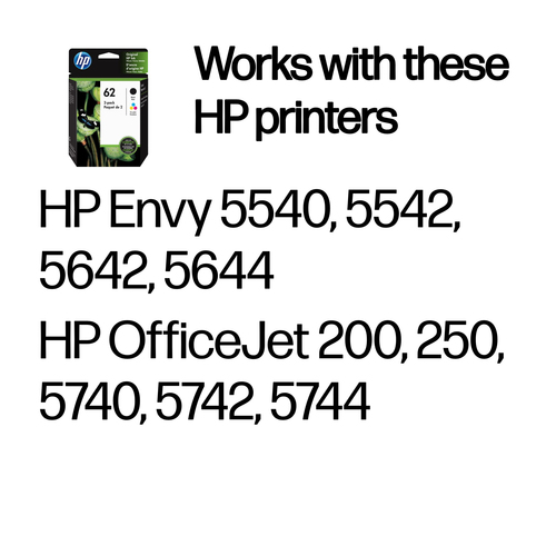 HP 62 2-pack Black/Tri-colour Original Ink Cartridges (N9J71AE) - image 2