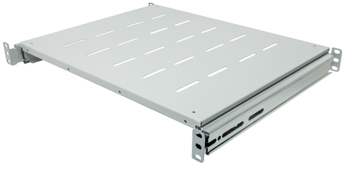 Intellinet 19" Ausziehbarer Fachboden, 1 HE, geeignet für Schränke mit 600 bis 800 mm Tiefe, Ablagefläche 350 mm Tiefe, grau