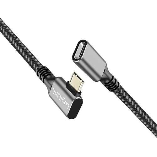 LogiLink CUA0111 USB-kabel USB 3.2 Gen 2 (3.1 Gen 2) 1 m USB C Zwart, Grijs, afbeelding 2