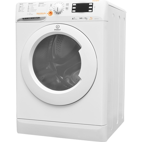 Indesit XWDE 1071681X W UK стирально-сушильная машина Отдельно стоящий Фронтальная загрузка Белый