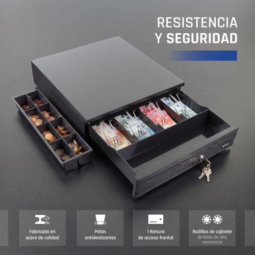 iggual Cajón portamonedas IRON-20 42cm 4+8 negro