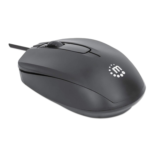Manhattan Ratón USB Comfort II con cable, negro, 1000 dpi, USB-A, óptico, ambidiestro, compacto y portátil, tres botones con rueda de desplazamiento, garantía 3 años imagen 2