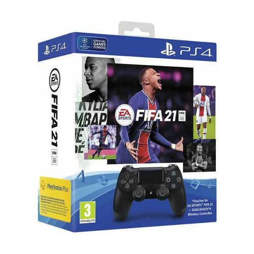 Sony Interactive Entertainment Dualshock 4 Wave Blue V2 + FIFA 21 VCH + FUT 21 VCH Черный Bluetooth/USB Геймпад Аналоговый/цифровой PlayStation 4