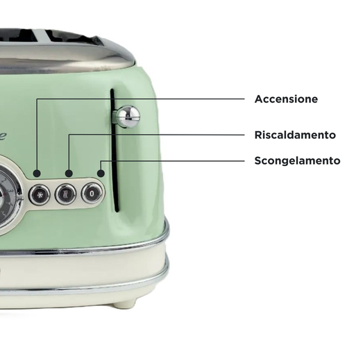 Ariete 4 Slice Toaster, Defrost & Reheat in Green Green - image 4