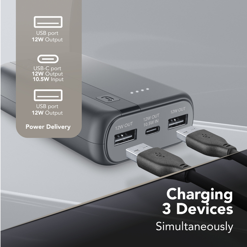 Cellularline ESSENTIAL 10000 POWER BANK GREY – image 3