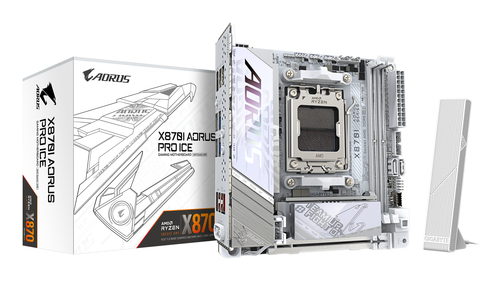 Gigabyte Aorus Pro Ice X870I AM5 Motherboard, White - image 1