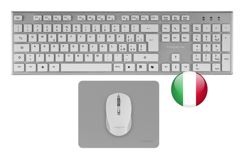Tacens 6ZENITHWIT keyboard Mouse included Home/Office RF Wireless QWERTY Italian Silver, White
