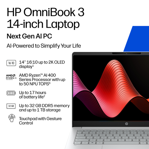 HP DP2N6EA laptop Copilot+ PC AMD Ryzen™ AI 7 445
