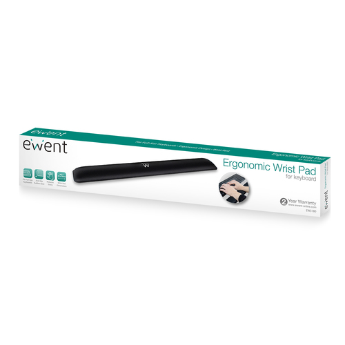 Ewent EW3180 descansa muñecas Poliéster, Caucho Negro