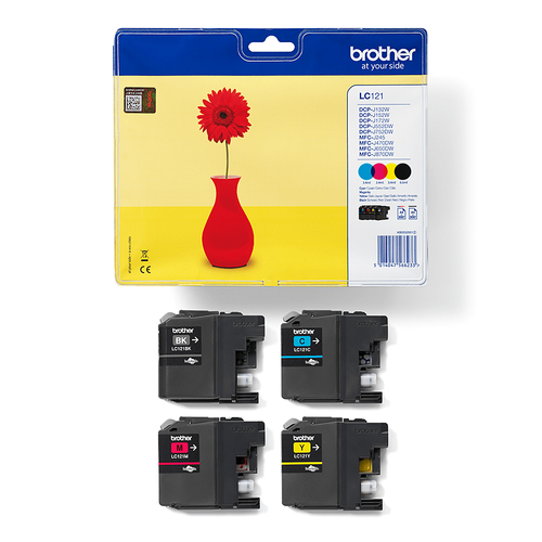 Brother LC-121VALBP – Multipack nero + ciano + magenta + giallo originale
