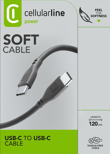 Cellularline 8018080431418 USB кабель 1,2 m USB C 60 W Черный