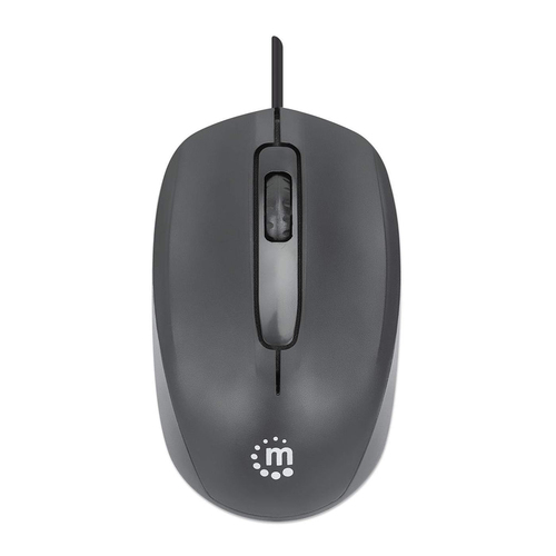 Manhattan Ratón USB Comfort II con cable, negro, 1000 dpi, USB-A, óptico, ambidiestro, compacto y portátil, tres botones con rueda de desplazamiento, garantía 3 años imagen 3