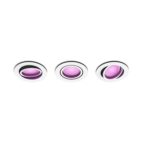 Philips Hue Inbouwspot Centura Rond Wit Gekleurd En Wit Licht Gu10 5,7w 3 Stuks