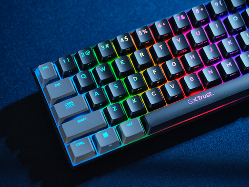 Trust GXT867 ACIRA 60% MINI GAMING KEYBOARD US QWERTY Toetsenbord Zwart, afbeelding 9