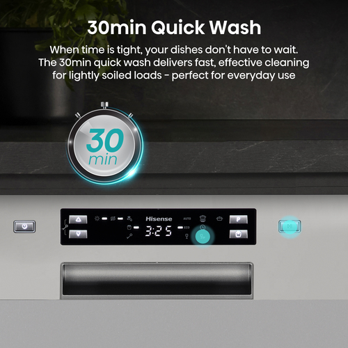 Hisense HS523C15XUK Slimline Freestanding Dishwasher - Stainless Steel – image 8