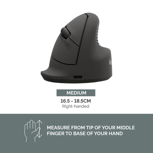 Fellowes Vertical Wireless Mouse Breyta Ergonomic Right Handed Vertical Mouse Medium – image 4