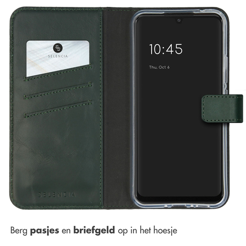Selencia Echt Lederen Bookcase Samsung Galaxy A34 (5G) - Groen, afbeelding 3
