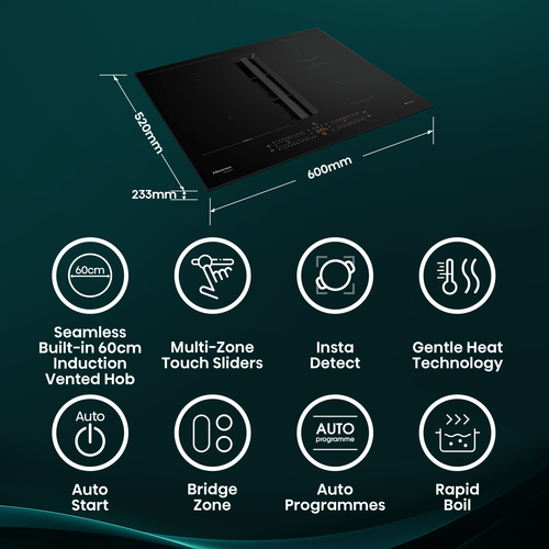 Hisense HEH6432BSCWF 60cm Air Venting Induction Hob - Black - image 5