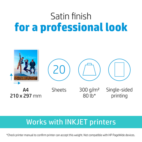 Original HP A4 Premium Pluss Semi Gloss Photo Paper 300gsm (20sheets) - image 4