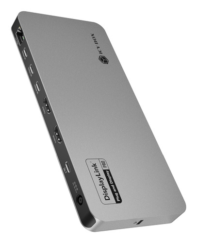 ICY BOX IB-DK7402-C31 Проводная USB 3.2 Gen 2 (3.1 Gen 2) Type-C Черный, Антрацит