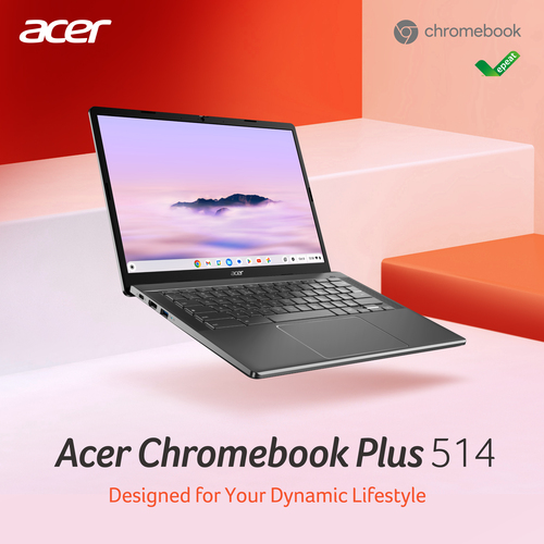 Acer Chromebook Plus 514 CB514-3H - AMD Ryzen 5 7520C, 8GB, 256GB SSD, 14" WUXGA, Google Chrome OS, Iron thumbnail 3