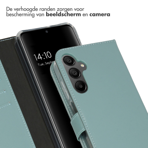 Selencia Echt Lederen Bookcase Samsung Galaxy A15 (5G/4G) - Air Blue, afbeelding 4