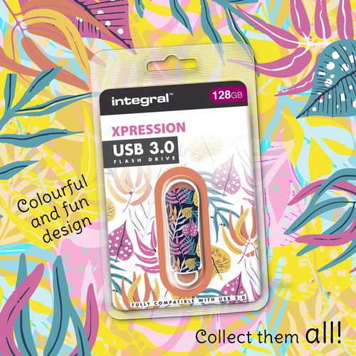 Integral 128GB USB3.0 DRIVE XPRESSION LEAVES – image 4