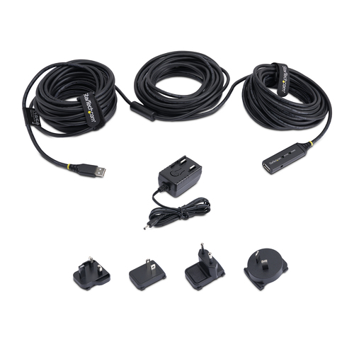 StarTech.com 5m USB 2.0 Active Extension Cable M/F - 5 meter USB A Male to USB A Female USB 2.0 Repeater / Extender Cable - Black - 15ft (USB2AAEXT5M) USB forlængerkabel 5m Sort