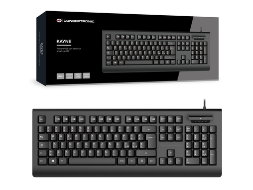 Conceptronic KAYNE01IT USB Keyboard with Smart ID Card Reader, Italian layout – image 4