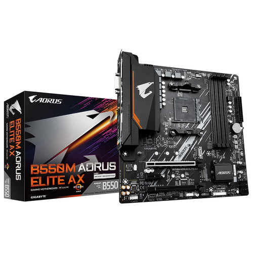 MB GIGABYTE B550M AM4 ATX 4DDR4 128GB WIFI BT53 1HMDI 4USB32 B550M AORUS ELITE AX - B550M AORUS ELITE AX