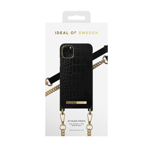 iDeal of Sweden Atelier Necklace Case iPhone 11PM/XSM Jet Black Croco – image 2